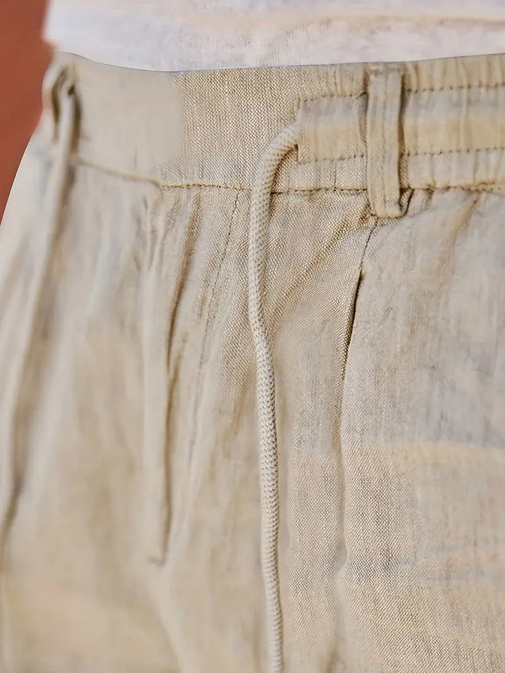 Otis | Pantalon large lin cordon de serrage
