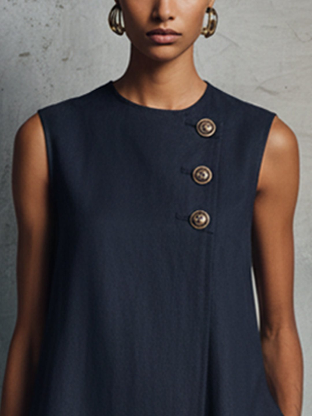 Oliva | Robe mini asymétrique boutonnée