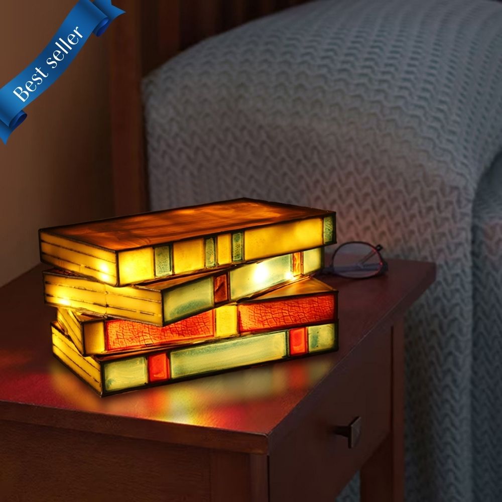 StoryLight | Stained Glass Books Lamp