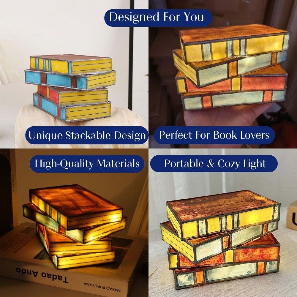 StoryLight | Stained Glass Books Lamp
