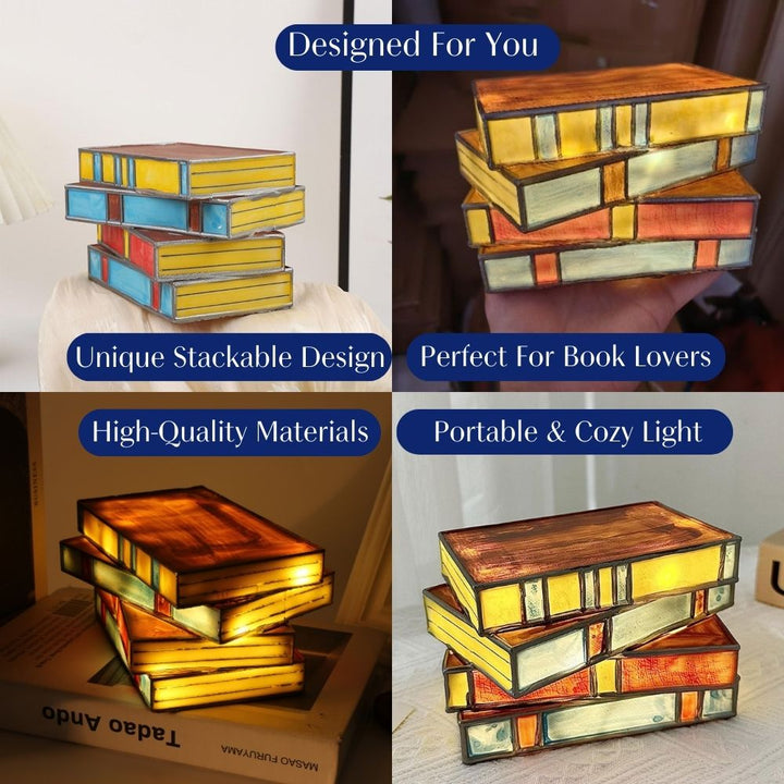StoryLight | Stained Glass Books Lamp