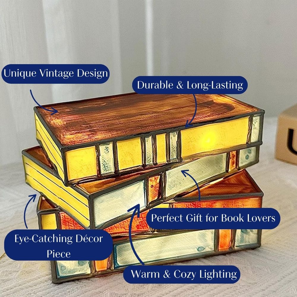 StoryLight | Stained Glass Books Lamp