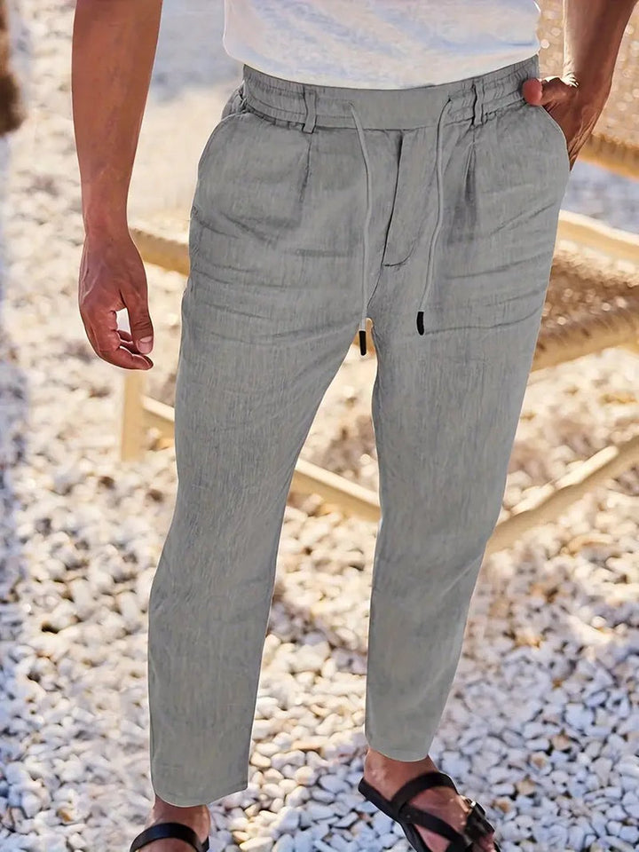 Otis | Pantalon large lin cordon de serrage