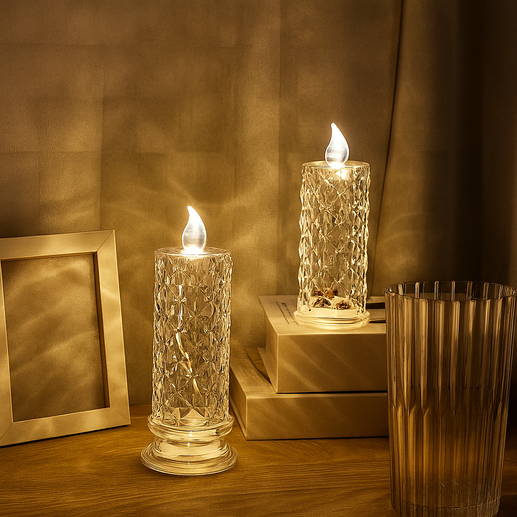 FlamePetal | Flameless Candle with Rose Shadow