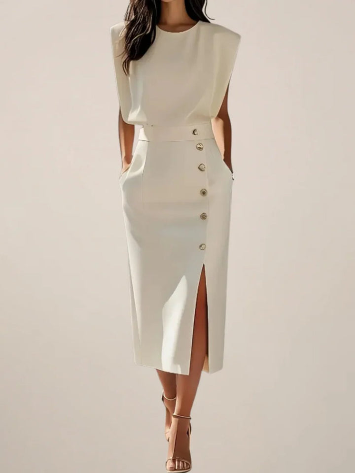 Petronella | Robe midi avec fente latérale