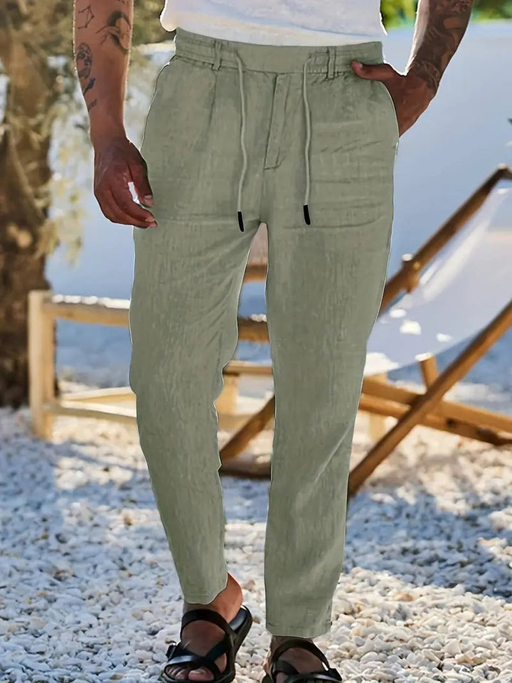 Otis | Pantalon large lin cordon de serrage