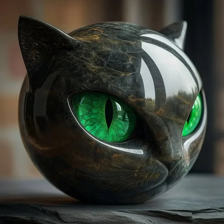 Arcane | Mystical Black Cat Head Sculpture