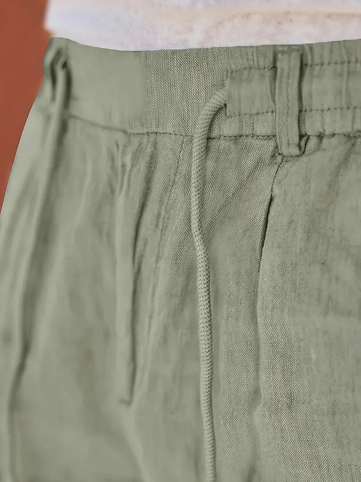 Otis | Pantalon large lin cordon de serrage