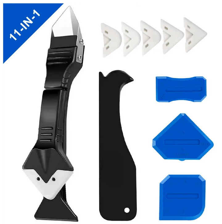 ToolTidy | 11-Piece Silicone Caulking & 3-in-1 Grout Removal Tool Set