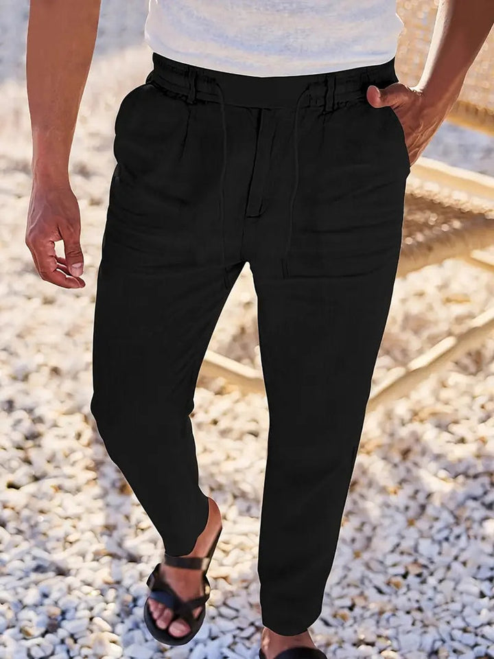 Otis | Pantalon large lin cordon de serrage
