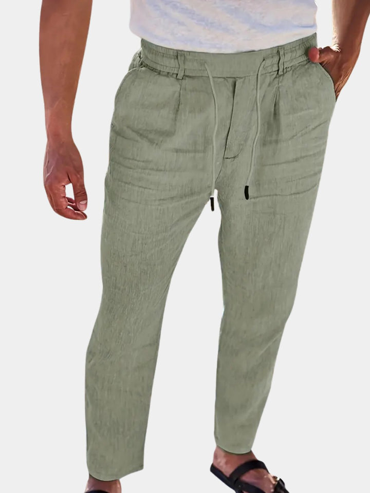Otis | Pantalon large lin cordon de serrage