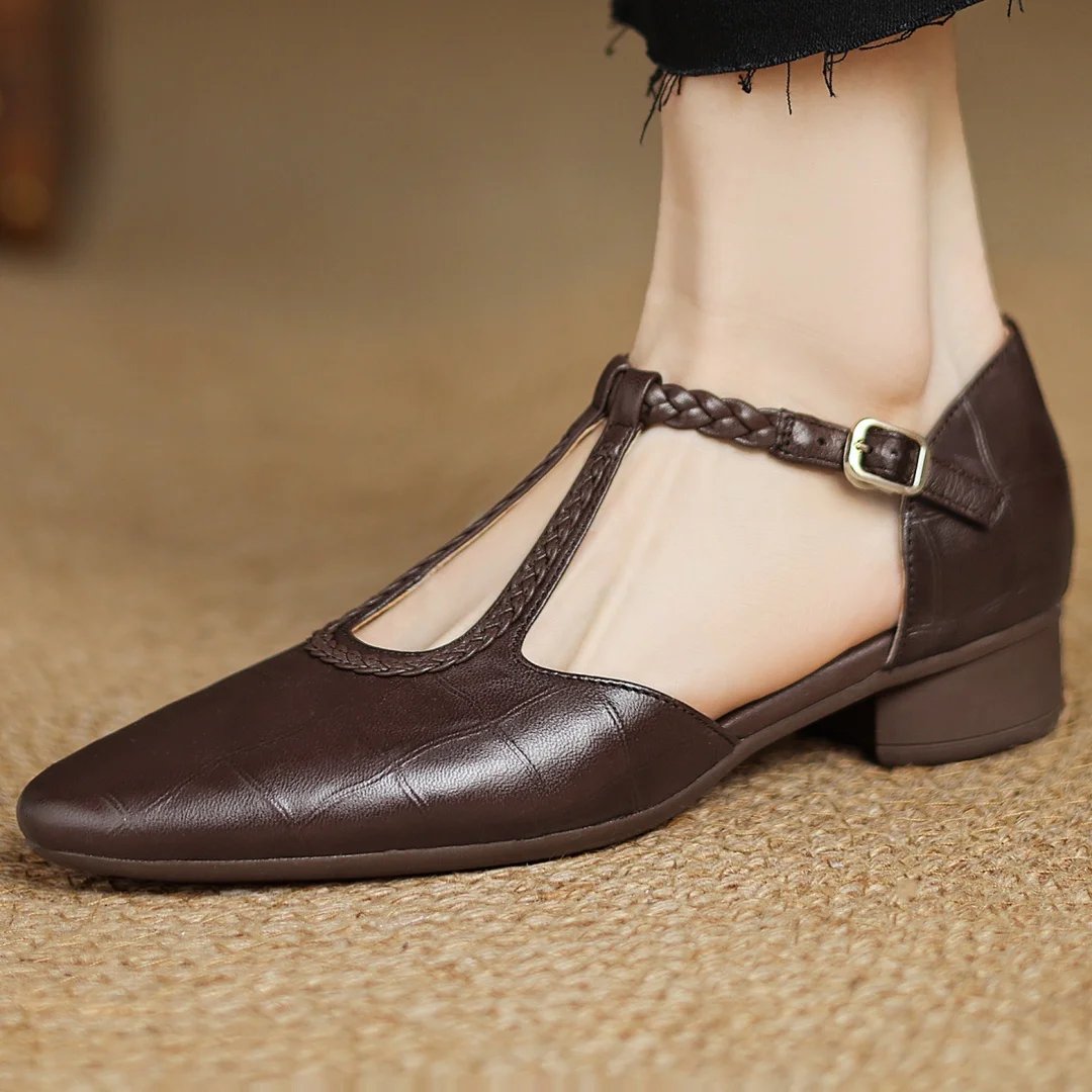 Paule | Chaussure plate à lanière