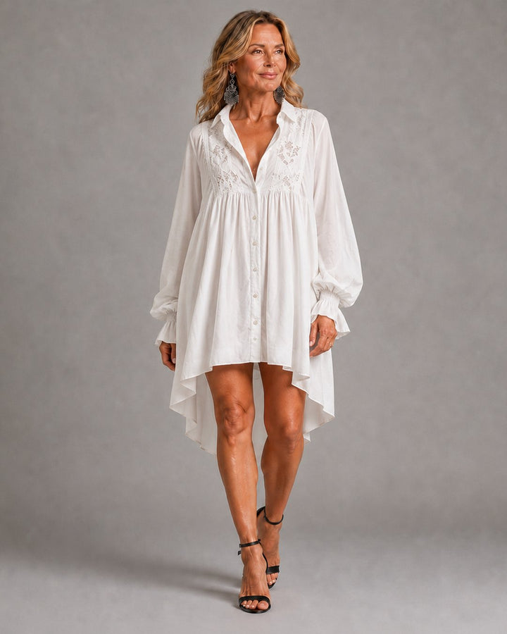 Trinette | Robe chemise mini dentelle