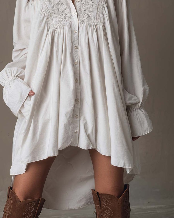 Trinette | Robe chemise mini dentelle