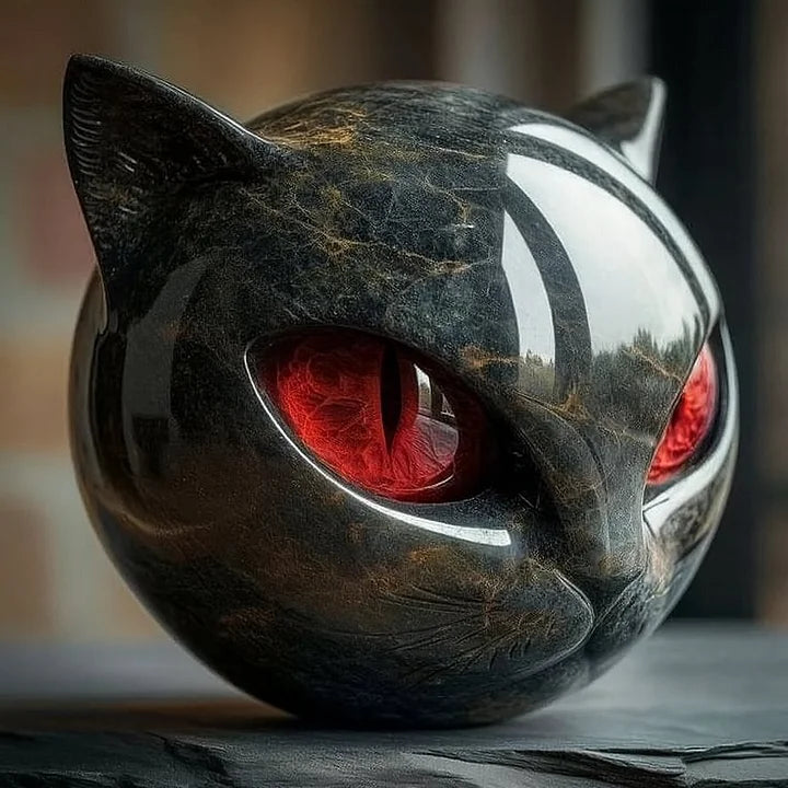Arcane | Mystical Black Cat Head Sculpture