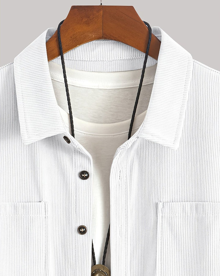 Indigo | Chemise texturée côtelée