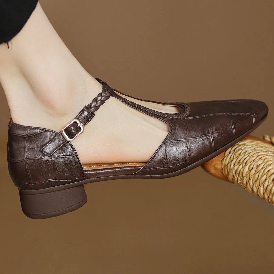 Paule | Chaussure plate à lanière