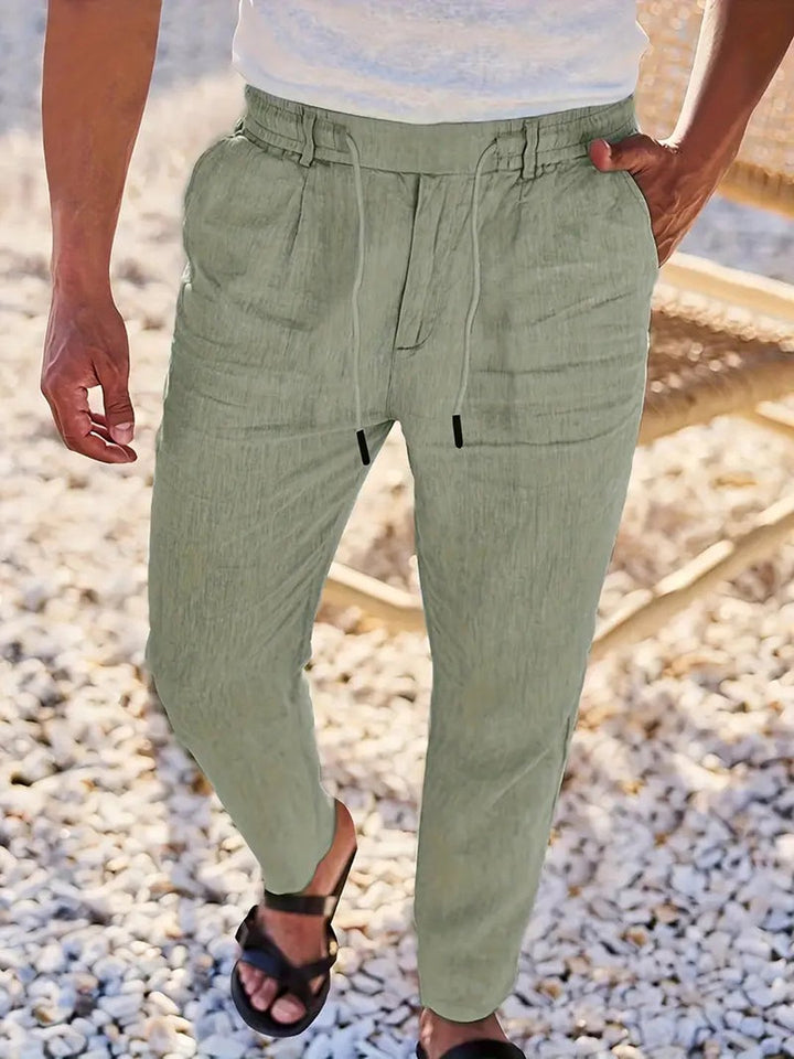 Otis | Pantalon large lin cordon de serrage
