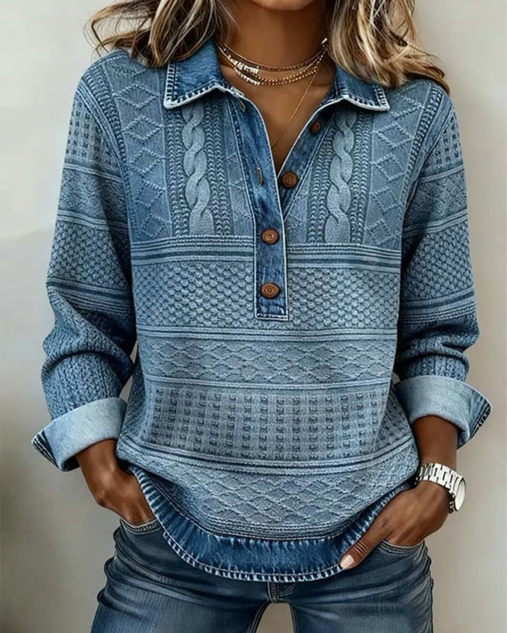 Lena | Sweat col demi-boutonné