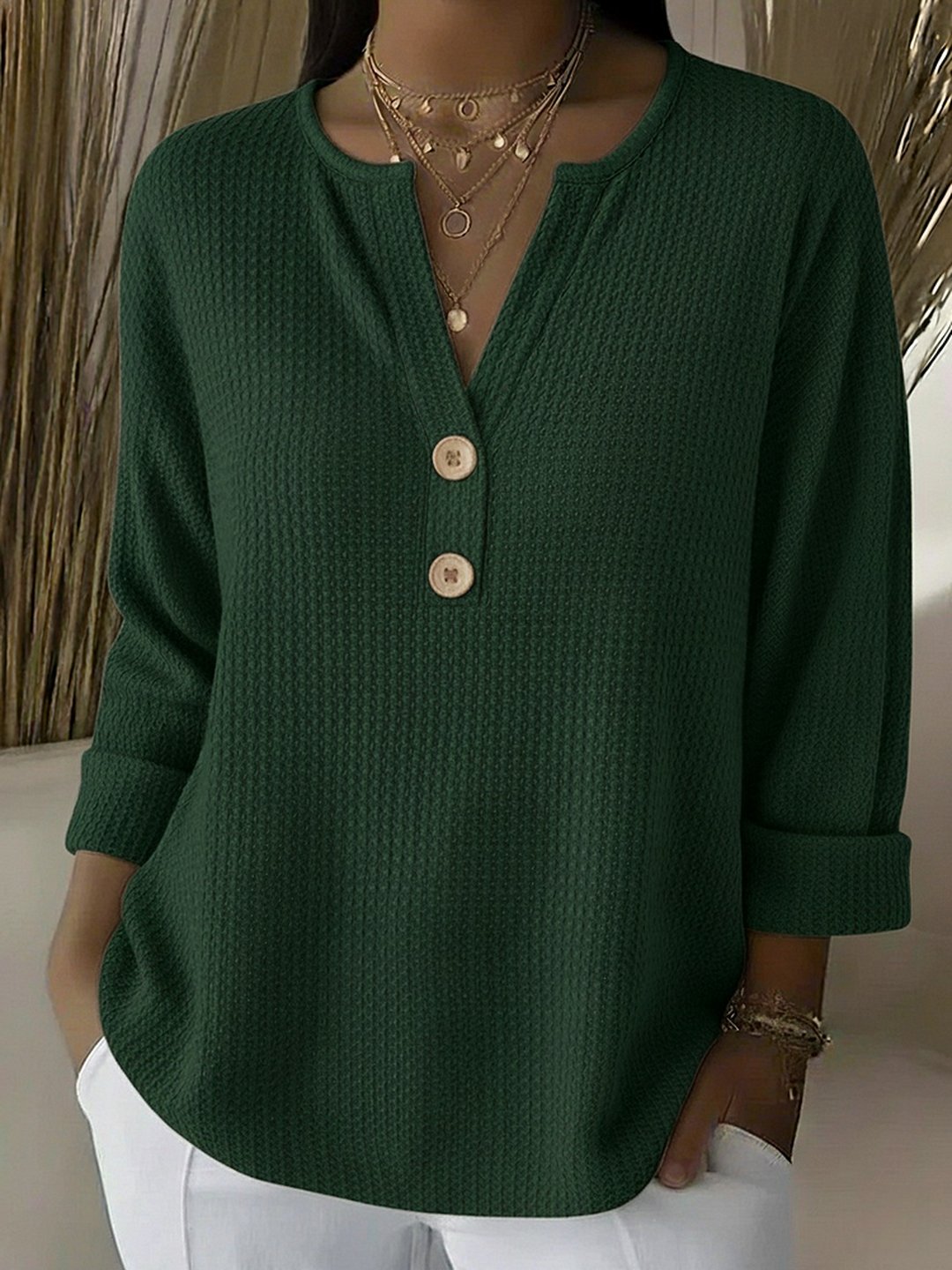 Guerozoëttelee | Top henley boutonné