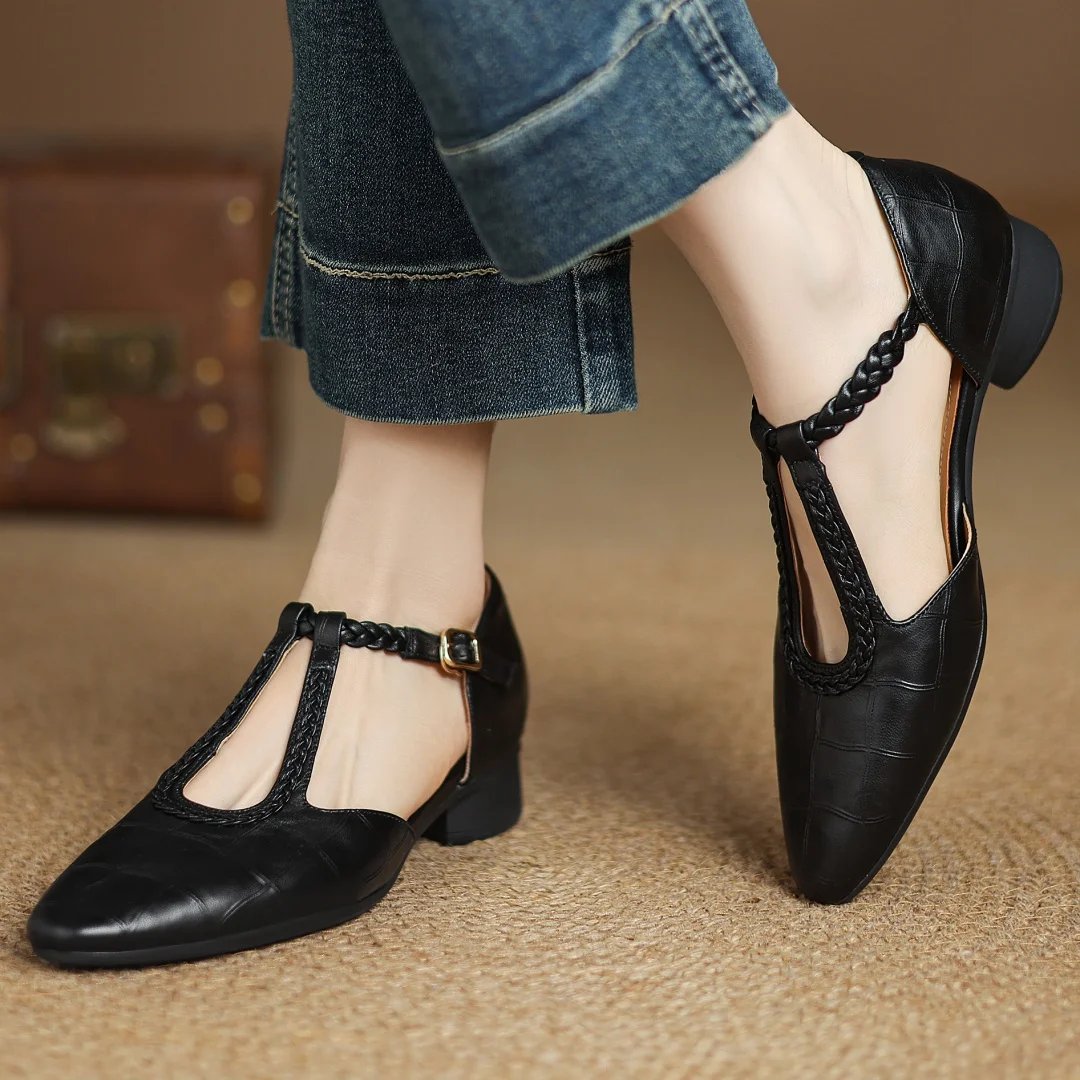 Paule | Chaussure plate à lanière