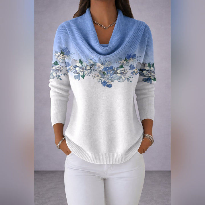 Kelli | Pull floral encolure douce