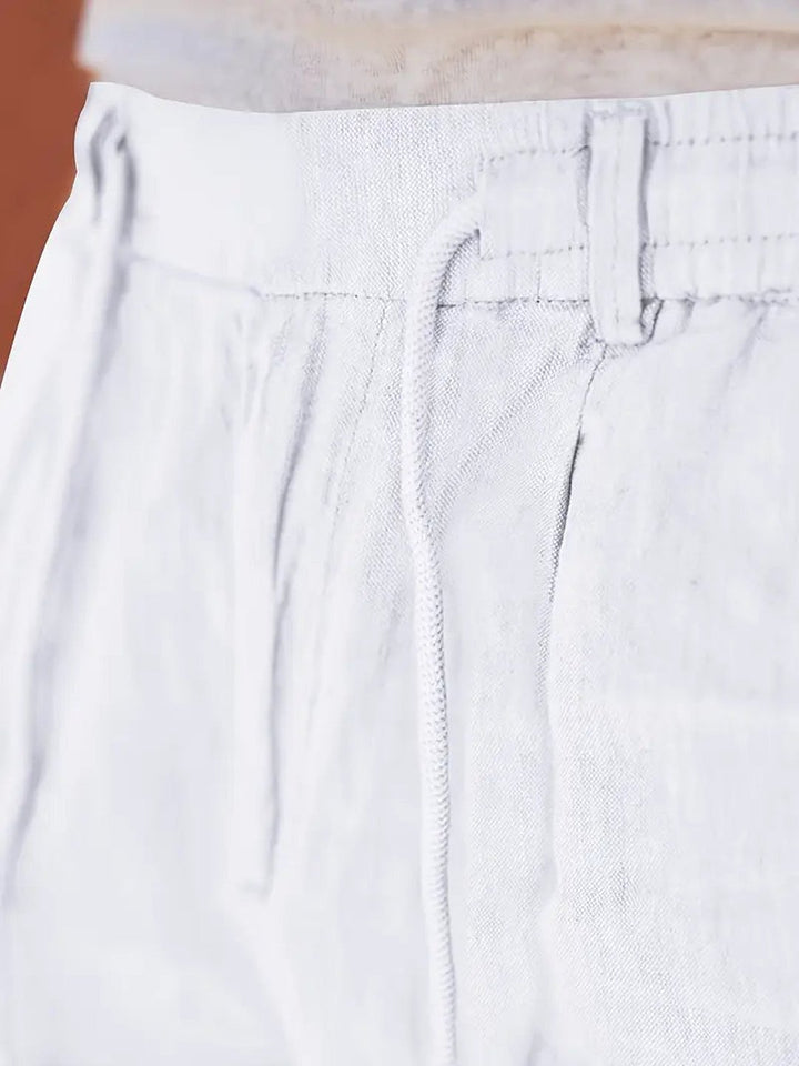 Otis | Pantalon large lin cordon de serrage