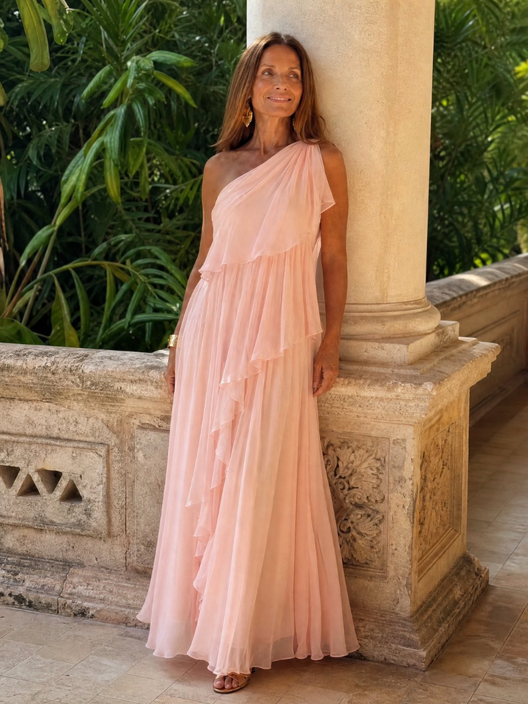 Isobel | Robe maxi chiffon asymétrique