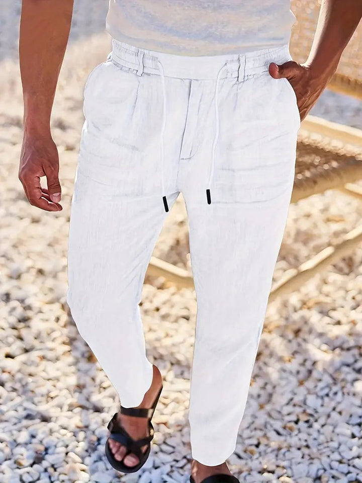 Otis | Pantalon large lin cordon de serrage