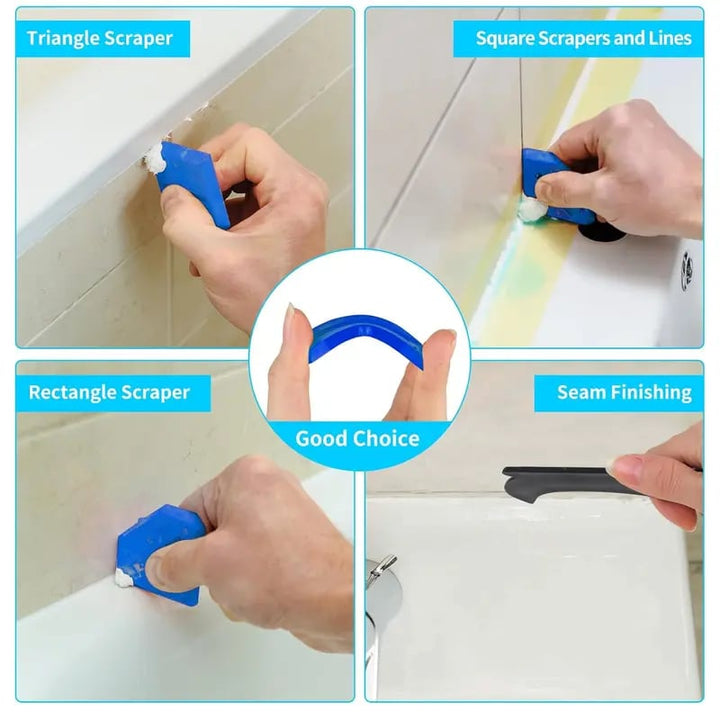 ToolTidy | 11-Piece Silicone Caulking & 3-in-1 Grout Removal Tool Set