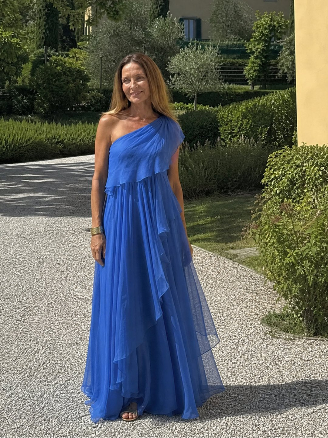 Isobel | Robe maxi chiffon asymétrique