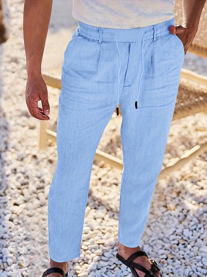 Otis | Pantalon large lin cordon de serrage