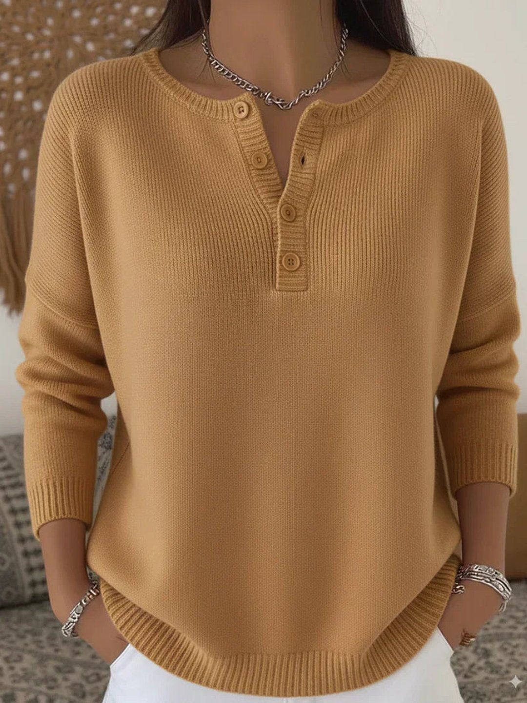 Grizelde | Pull Henley boutonné