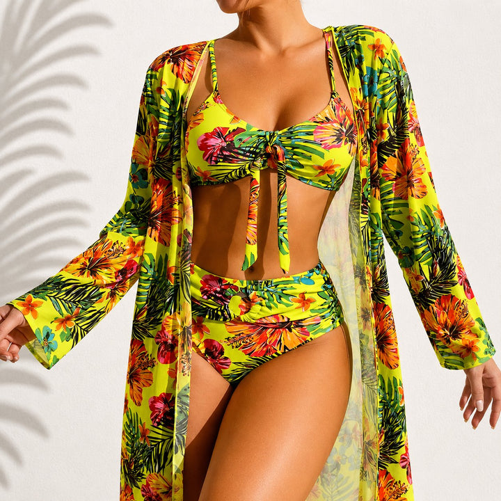 Frederica | Bikini trois pièces tropical élégant
