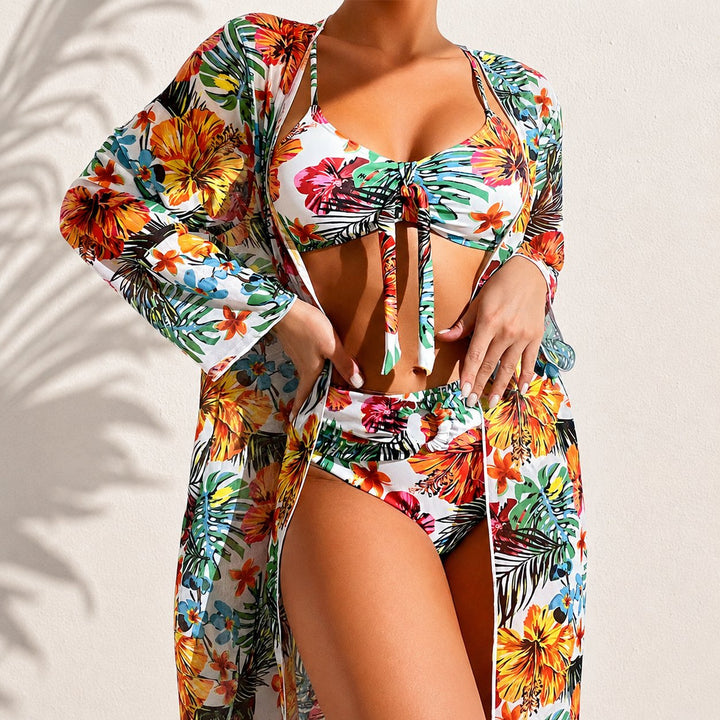 Frederica | Bikini trois pièces tropical élégant