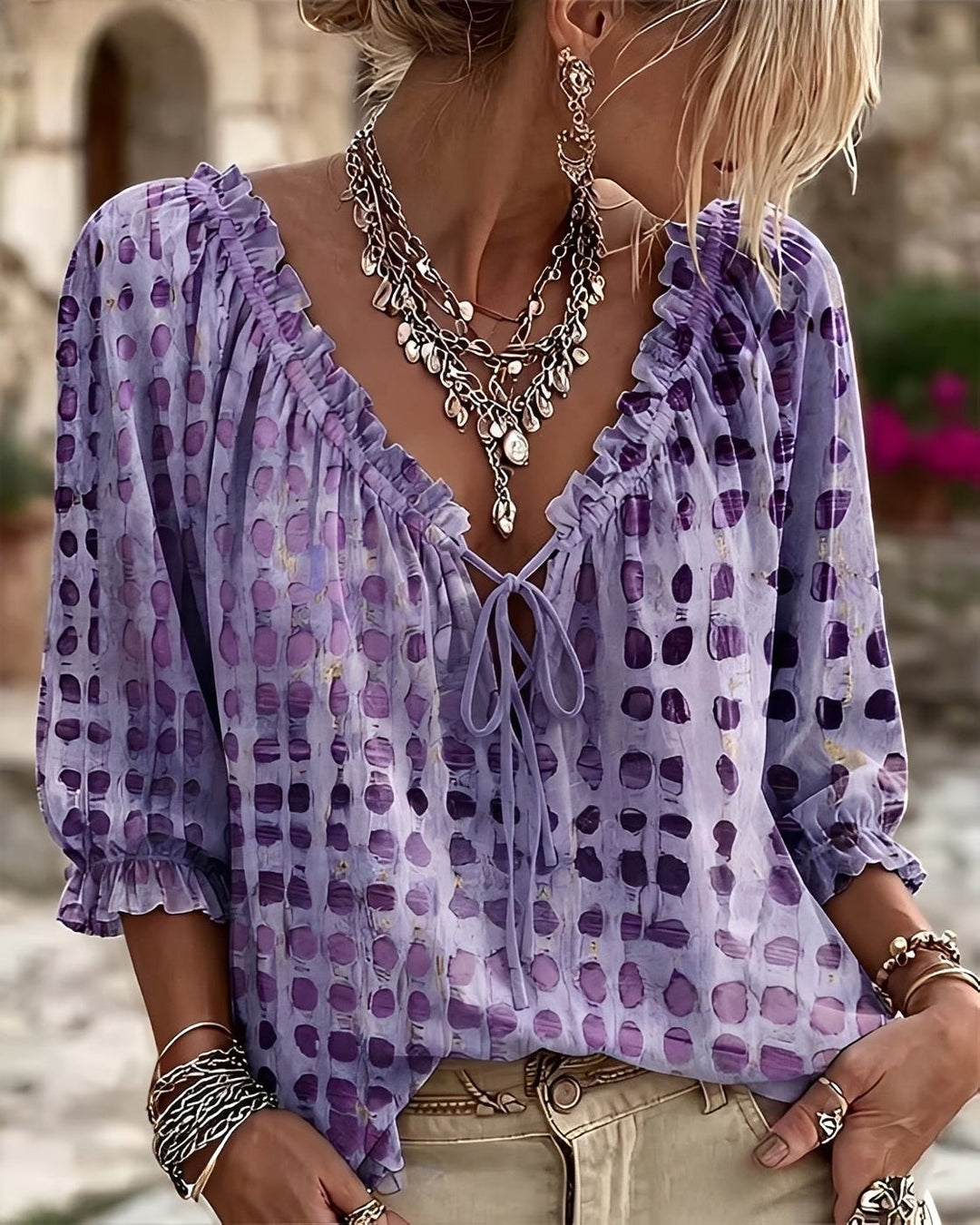 Breena | Blouse à pois chic