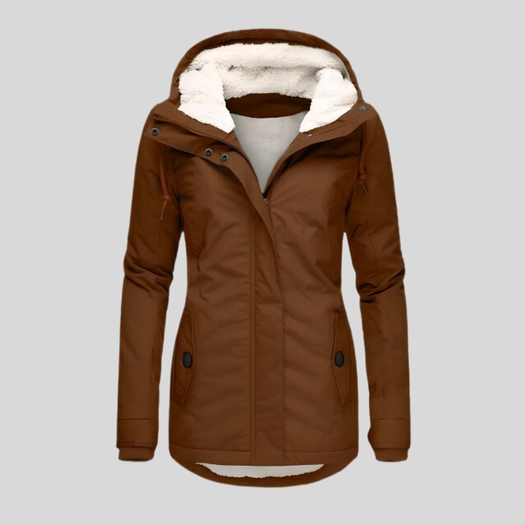 Iliana | Veste longue à capuche doublée