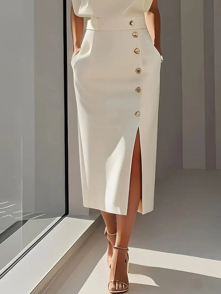 Petronella | Robe midi avec fente latérale