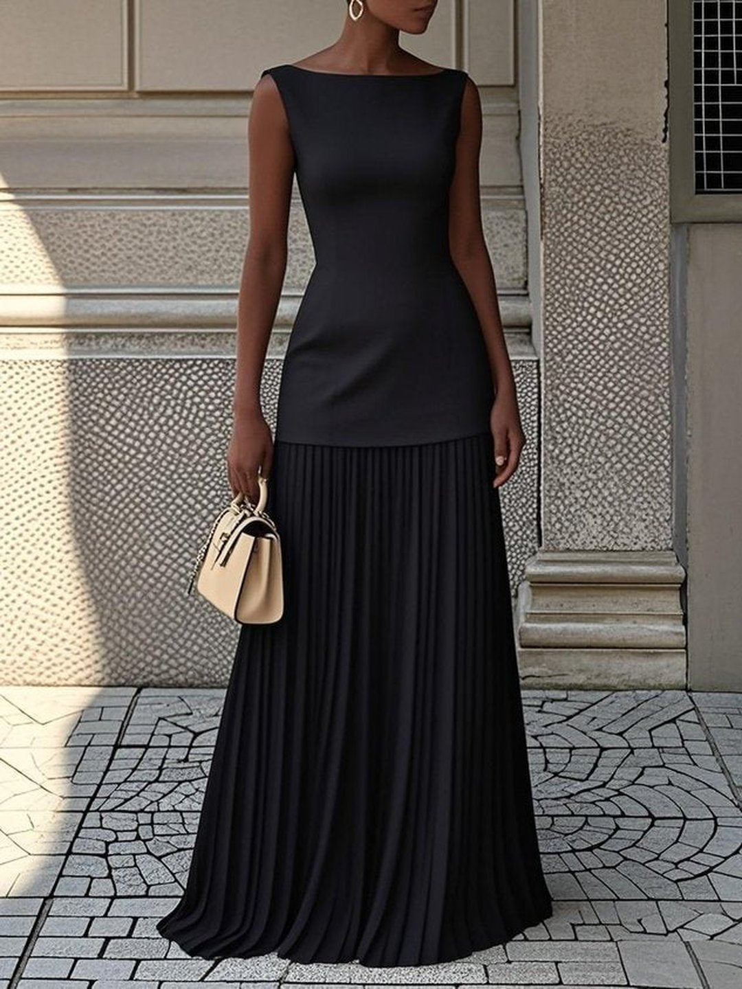 Tonya | Robe maxi plissée