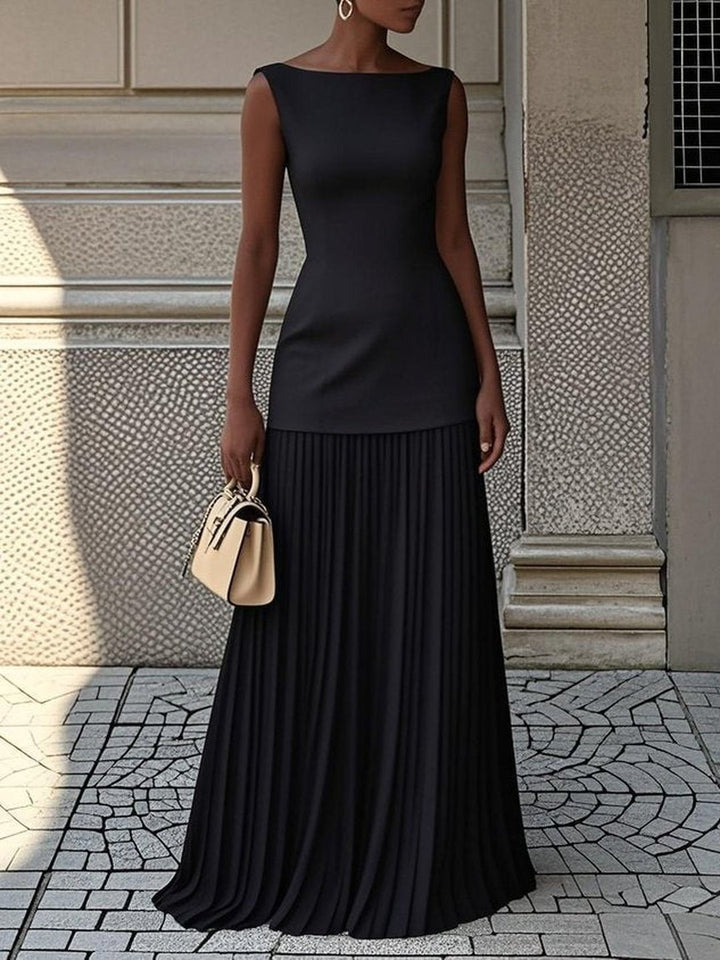 Tonya | Robe maxi plissée