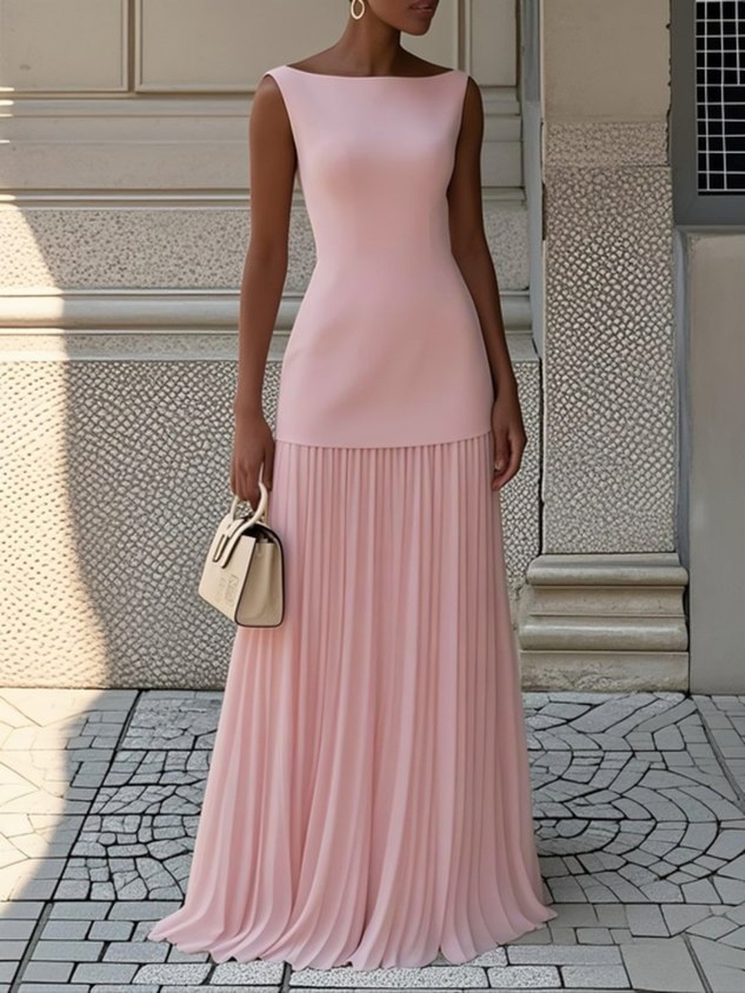 Tonya | Robe maxi plissée