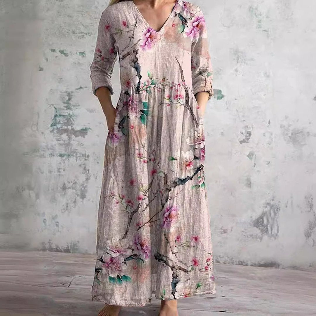 Nigella | Robe floral encolure V d'été