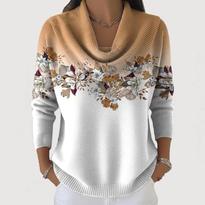 Kelli | Pull floral encolure douce