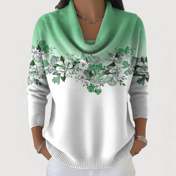Kelli | Pull floral encolure douce