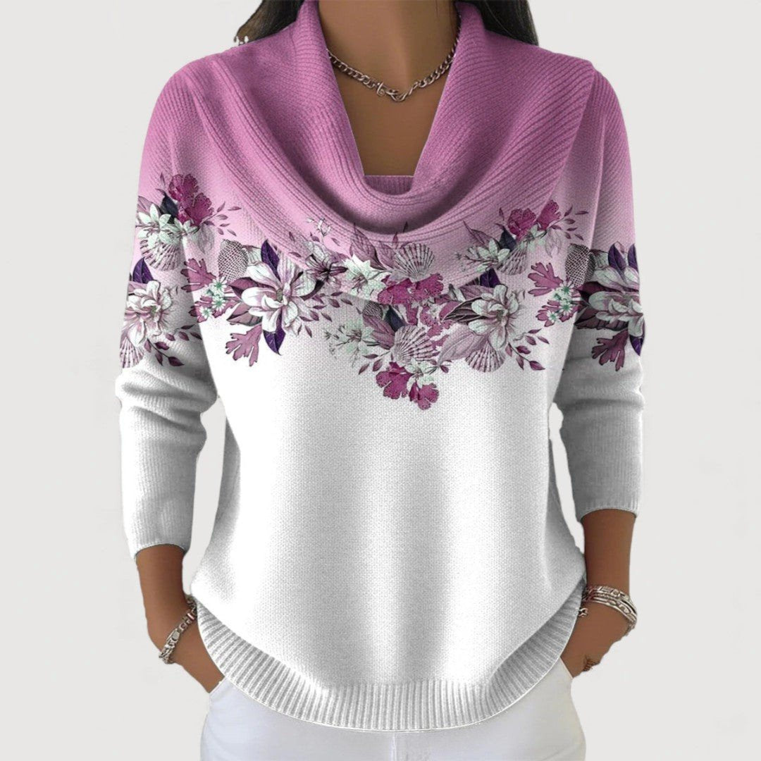 Kelli | Pull floral encolure douce
