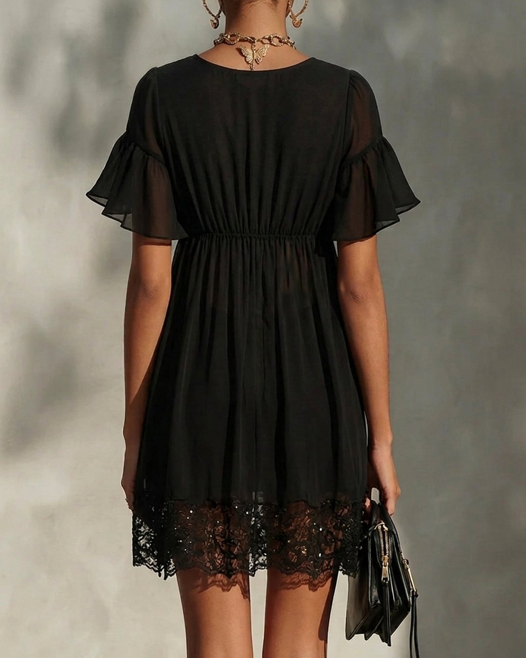 Bérengère | Robe mini dentelle zip avant