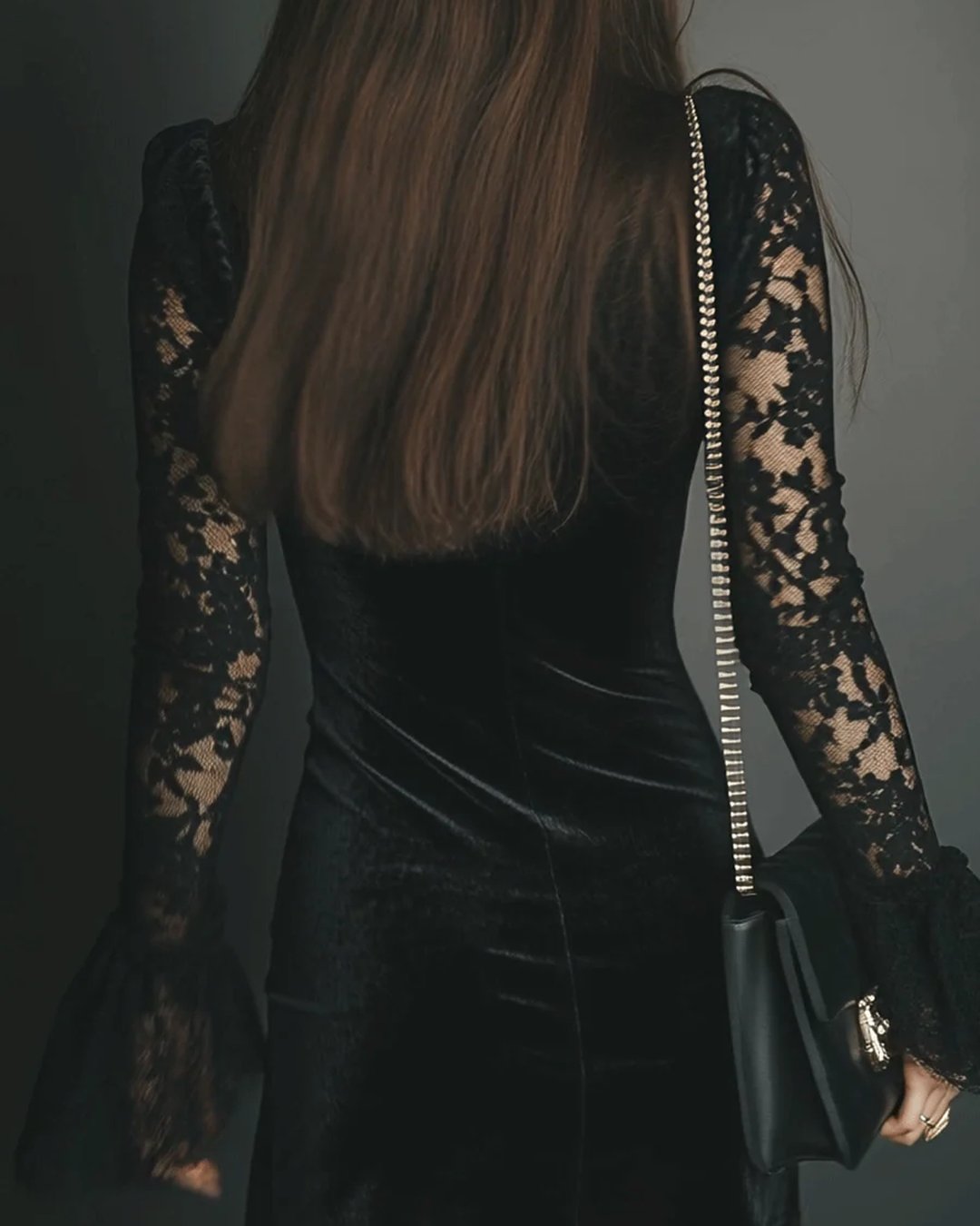 Osmonde | Robe velours et dentelle mini