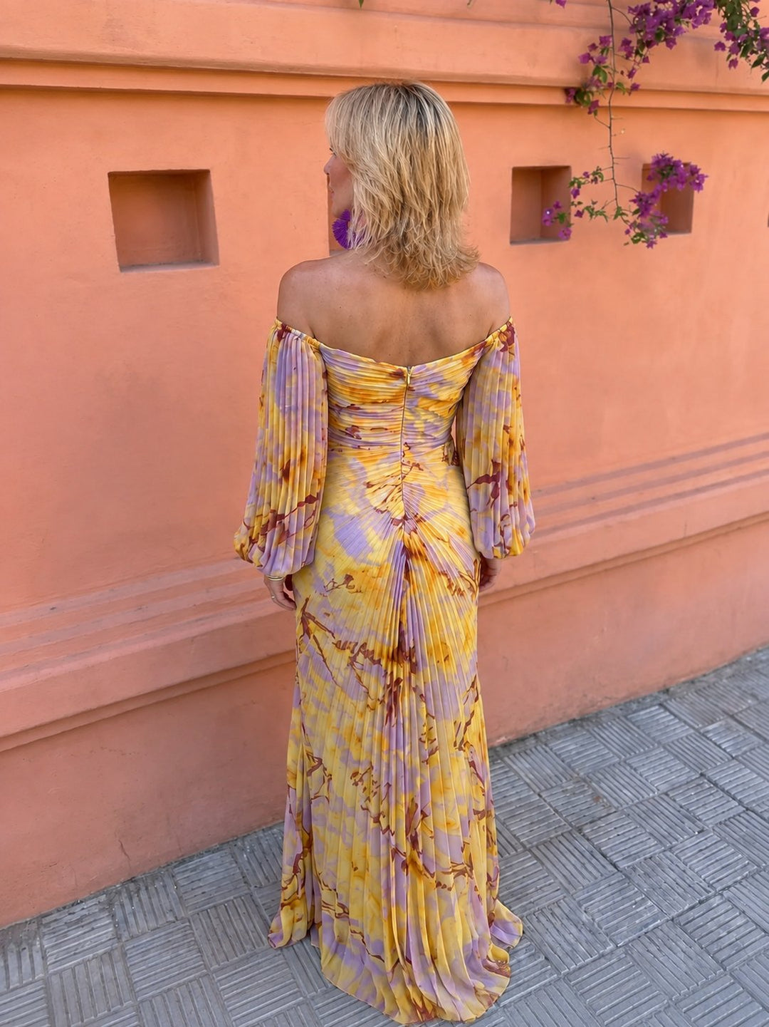 Thomasina | Robe longue décolletée en V imprimé floral