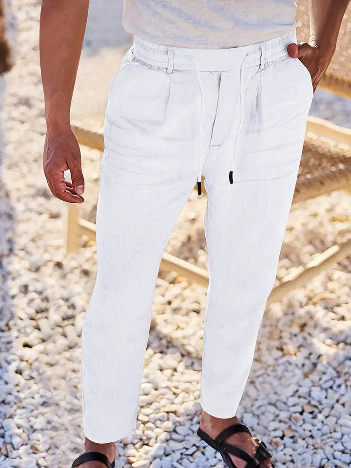 Otis | Pantalon large lin cordon de serrage