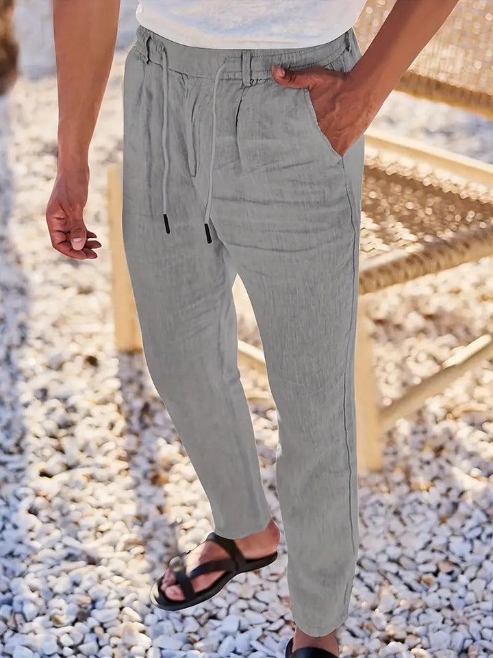 Otis | Pantalon large lin cordon de serrage